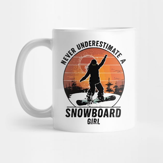 Never Underestimate A Snowboard Girl, Retro by Chrislkf